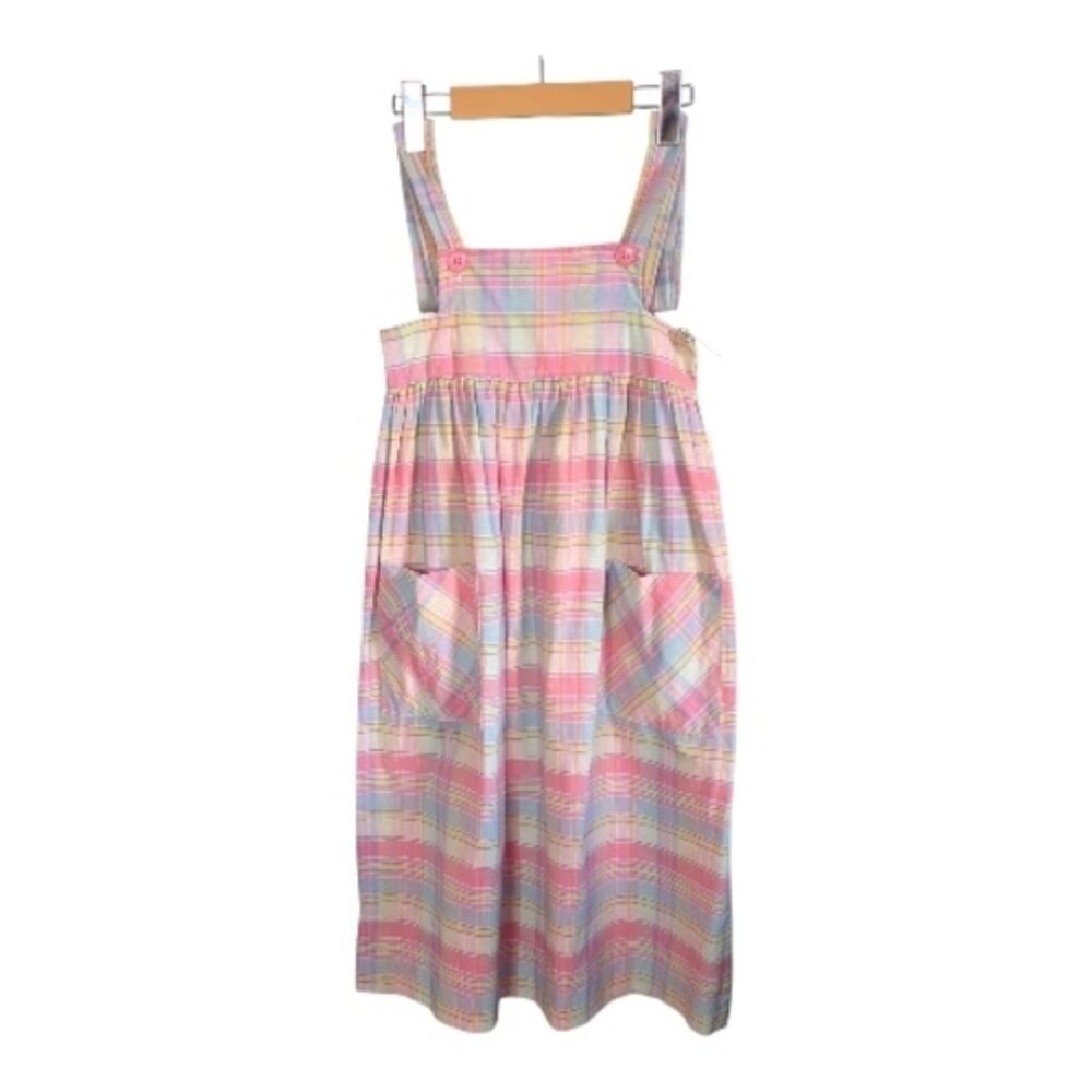 EJE Sport Vintage Pink Plaid Pinafore Skirt Size 10 NWT Deadstock
